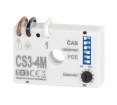 Elektrobock časový spínač CS3-4 M pod vypínač multifunkční triak spínač 8 funkcí 0,5s až 20 hodin