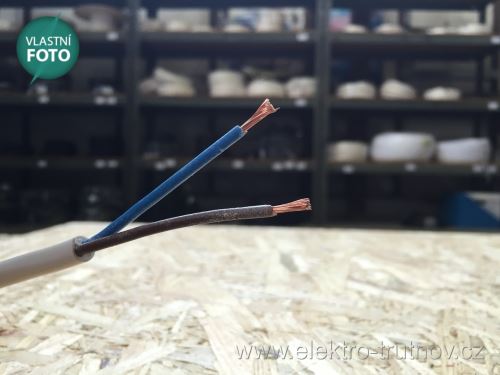 Kabel CYSY H05VV-F 2x1.5 bílá PVC izolace slaněné licny ohebný vodič
