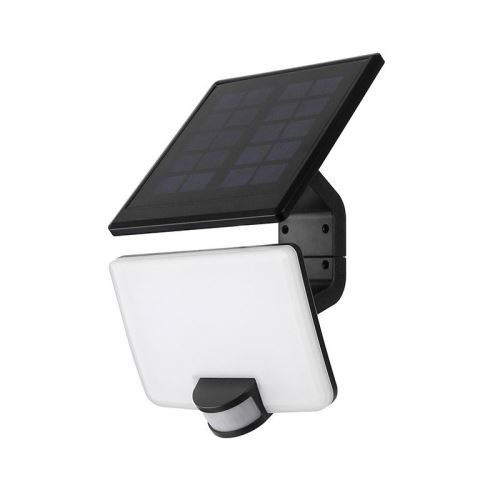 Solight WO785-1 černé solární LED svítidlo s pohybovým senzorem 11W 1200lm IP54 DW 4000K  Li-on baterie