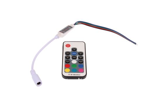 LED RF Mini RGB ovladač pro ovládání barevných pásků 5-12-24V/DC 72W-144W
