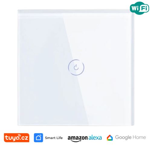 WiFi jednoduchý vypínač na světlo s ovládáním přes aplikaci, dotykový, bílý