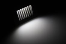 LED černé orientační vestavné svítidlo vhodné ke schodům nebo do chodeb, 3W, IP65, 230V, Studená bílá