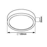 Přisazený LED panel černý 6W kulatý 120x35mm (2)