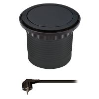 SOLIGHT PP100-B výsuvný blok se 4xzásuvka 230V, 1,5m přivodní kabel, průměr kolečka 100mm clic/clac-černý (1)