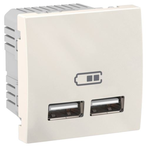 Schneider UNICA konektor nabíjecí dvojitý USB 2.1A Unica Marfil (MGU3.418.25)