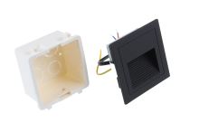 LED černé orientační vestavné svítidlo vhodné ke schodům nebo do chodeb, 3W, IP65, 230V (7)