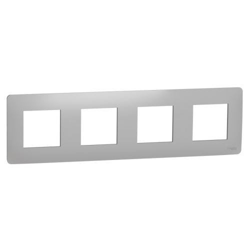 Schneider NOVÁ UNICA NU200830 rámeček čtyřnásobný ALUMINIUM