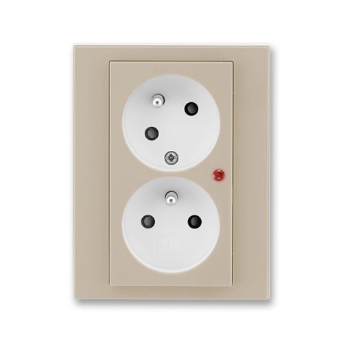 ABB 5593H-C02357 18 LEVIT Zásuvka dvojnásobná přepěťová ochrana macchiato/bílá