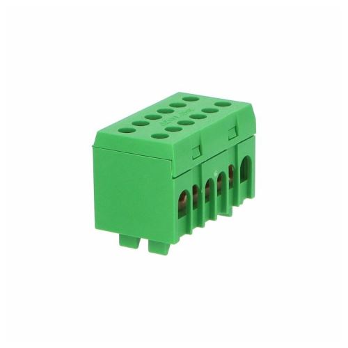 Eleman 1001201 8+4 PE (8x16mm2,4x25mm2) rozbočovací blok, dvouřadý na DIN lištu zelený max 130A/690V /2020240/