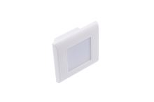 LED bílé orientační svítidlo vestavné, vhodné ke schodům, 0,6W, IP20, 230V do krabic KU 68, Denní bílá