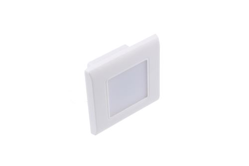 LED bílé orientační svítidlo vestavné, vhodné ke schodům, 0,6W, IP20, 230V do krabic KU 68