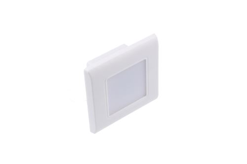 LED bílé orientační svítidlo vestavné, vhodné ke schodům, 0,6W, IP20, 230V do krabic KU 68
