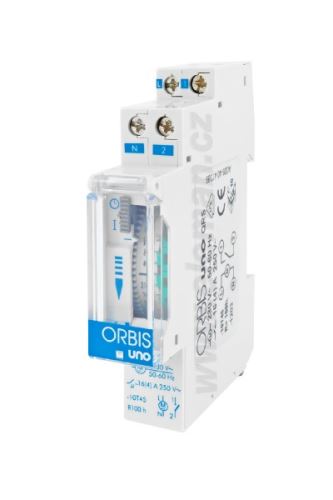 ELEMAN ORBIS Uno QRS /1000817/ Instalační analogové týdenní spínací hodiny, Quartz se zálohou až 100h 16A/230V