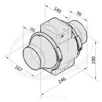 Vents tt 100 dvourychlostní ventilátor pro jeden centrální odtah vzduchu - základní provedení potrubí 100mm /1009541/ (1)