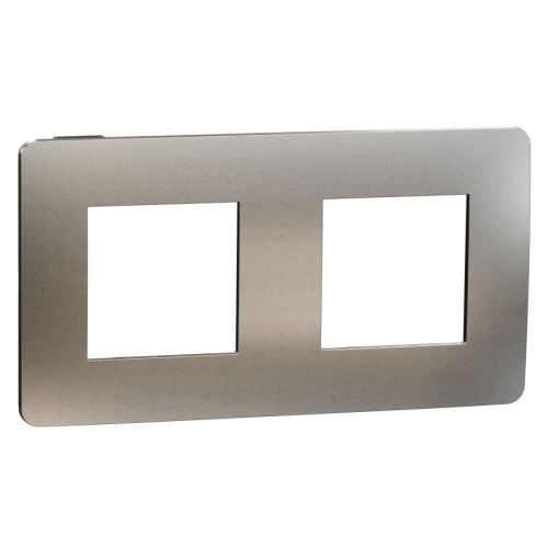 Schneider NOVÁ UNICA NU280456M rámeček dvojnásobný WHITE ALUMINIUM/ČERNÁ