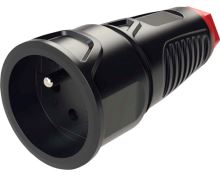 PC 2410-SRW spojka/zásuvka gumová 16A/230V hluboká IP44 černá
