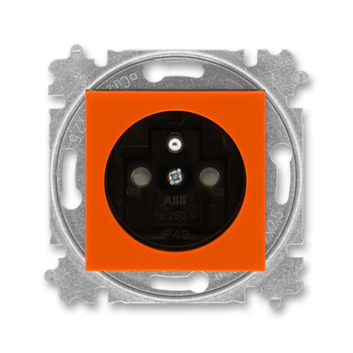 ABB 5519H-A02357 66 zásuvka jednonásobná, s clonkami LEVIT oranžová/kouřová černá