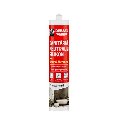 Den Braven Silikon neutrální sanitární pro tmelení spár transparentní 280ml