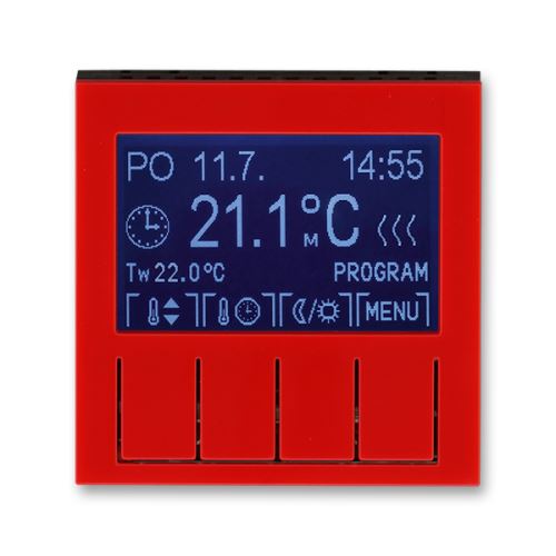 ABB 3292H-A10301 65 Termostat univerzální programovatelný LEVIT červená/kouřová černá