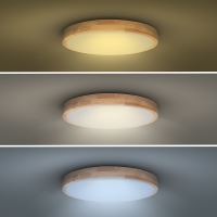 SOLIGHT WO8009 LED osvětlení s dálkový ovladačem 48W, 3360lm velikost 39cm s možností stmívání a změny barvy světla, dřevěné (5)