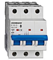 Schrack AM017310  instalační jistič C 10A Amparo 10kA charakteristika C 3pól