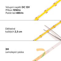 LED pásek jednotné světlo 10W/m, 12VDC (2)