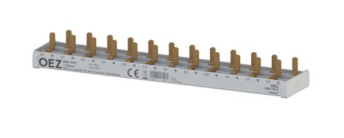 OEZ Propojovací lišta- sběrnice LMS-1N12 1+N pro 12 modulů 10mm2 /46805/ pro jednomodulový proudový chránič s nadproudovou ochranou