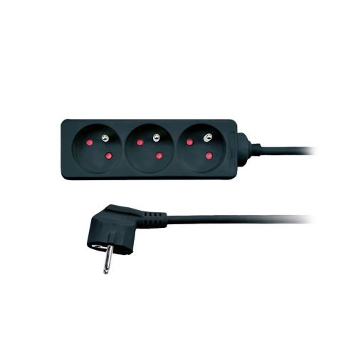 SOLIGHT PP09 Prodlužovací kabel 3zásuvky/3m 3x1mm2 Černá