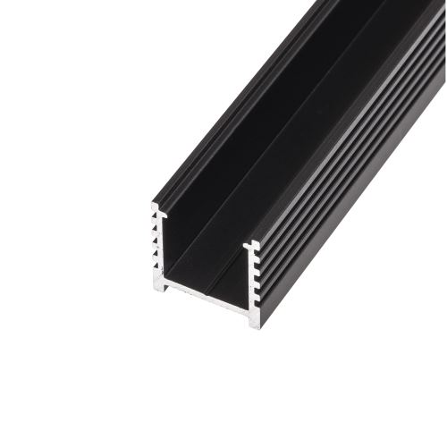 Nástěnná hliníková lišta N12C pro LED pásek maximálně 24W/1m barva černá v délkách 1m a 2m