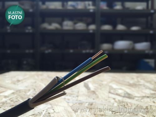 Kabel CYKY-J(C) 3x1.5 Hnědá/modrá/zelenožlutá pro světelné přívody a zásuvky do 10A modrý pruh