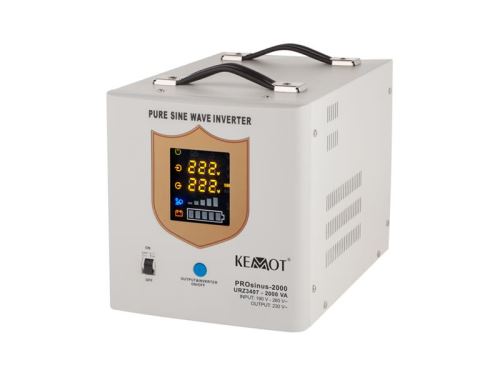 KEMOT PROsinus-2000 záložní (nouzový) zdroj ​​1200W 12V  pro čerpadla ústředního topení nebo čerpadla v krbových instalacích White/bílý