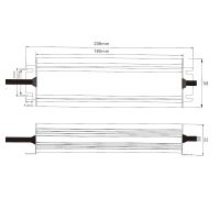 LED napájecí zdroj SLIM trafo 150W voděodolné IP67 12V /SLIM-12V-150W/ (2)