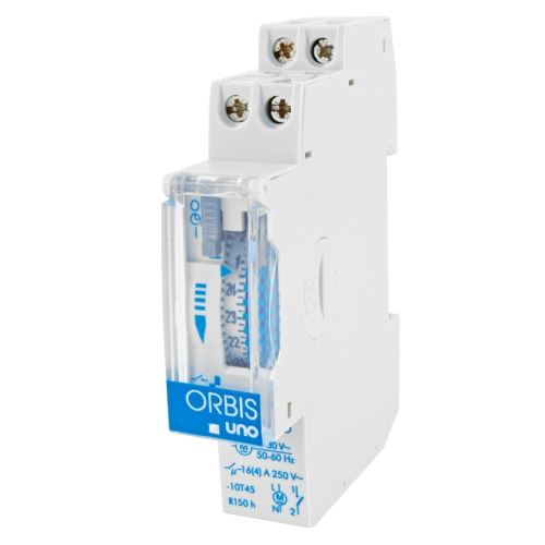 ELEMAN ORBIS Uno QRD /1000816/ Instalační analogové spínací hodiny, Quartz se zálohou až 100h denní program 16A/230V