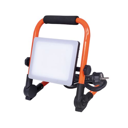 SOLIGHT WM-30W-FEQ LED přenosný reflektor se sklopným stojanem 30W, 2700lm, 4000K, kabel se zástrčkou, IP65