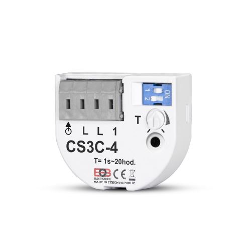 Elektrobock časový spínač CS3C-4 pod vypínač zapne ventilátor při stisknutí tlačítka