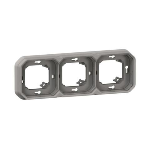 LEGRAND PLEXO 069687L trojnásobný rámeček pro zapuštěnou montáž Šedý IP55