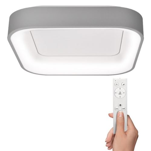 SOLIGHT WO769-G Treviso LED stropní svítidlo čtvercové šedé s dálkovým ovládáním stmívatelné 48W/2880lm