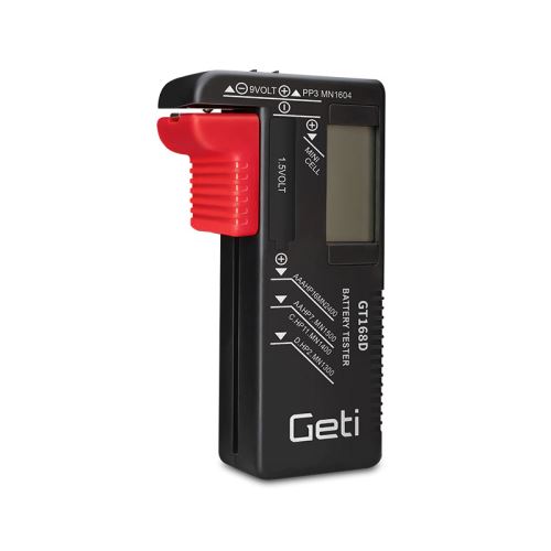 GETI Tester baterií GT168D - AAA, AA, C, D, 9V a 1,5V knoflíkové baterie záruka 3 roky