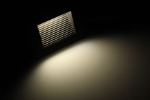 LED černé orientační vestavné svítidlo vhodné ke schodům nebo do chodeb, 3W, IP65, 230V, Denní bílá