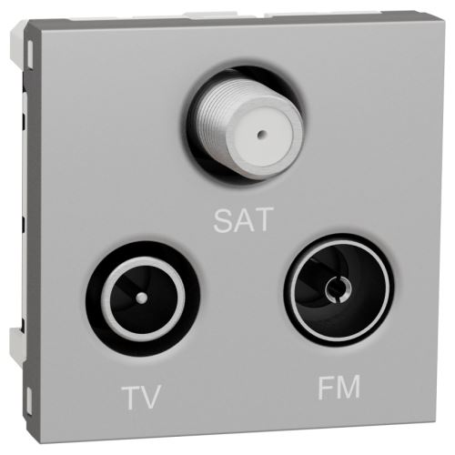 Schneider NOVÁ UNICA zásuvka R+TV+SAT s F konektorem koncová NU345030 ALUMINIUM