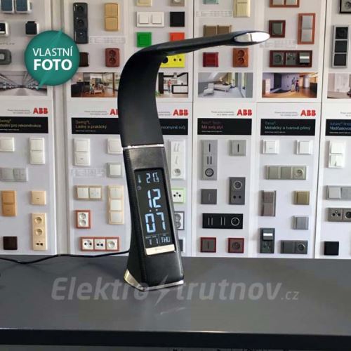 SOLIGHT WO46-B Stolní LED lampička černá kůže a třemi stupni svícení 6W 300lm 4100K NW