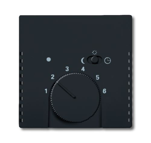 ABB 1710-0-3909 Future® linear Kryt termostatu, s otočným ovladačem a posuvným přepínačem, mechová černá