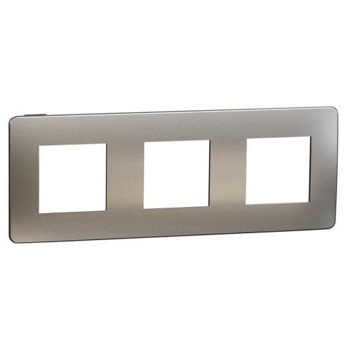 Schneider NOVÁ UNICA NU280656M rámeček trojnásobný WHITE ALUMINIUM/ČERNÁ
