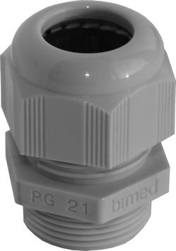 BIMED šedá, plastová kabelová vývodka PG11 BS-13 IP68