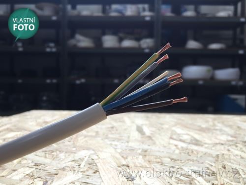 Kabel CYSY H05VV-F 5Gx1.5 bílá PVC izolace slaněné licny ohebný vodič