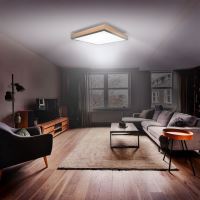 Solight LED WO802 čtvercové 40W stropní osvětlení s dálkovým ovládáním v dřevěném dekoru, 3000lm, 45x45cm (6)