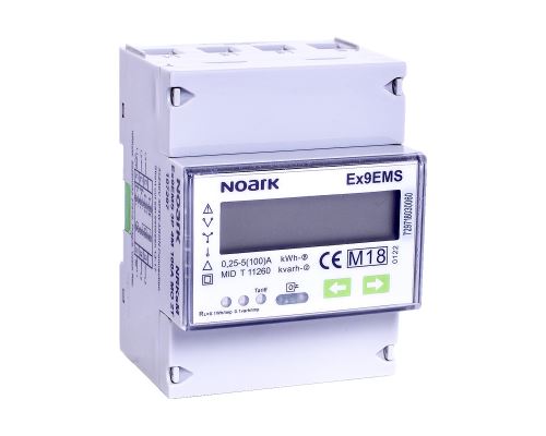 NOARK EX9EMS 3P 4M CT MO 2T /107300/ Dvoutarifní instalační elektroměr nepřímé měření s LCD ModBus