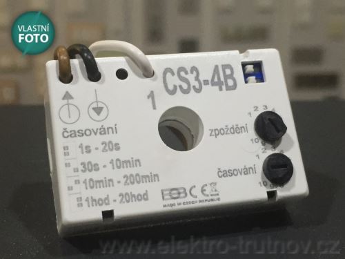Elektrobock časový spínač CS3-4 B pod vypínač pro ventilátory možnost zpožděného sepnutí i vypnutí