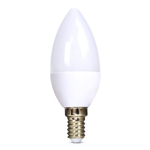 SOLIGHT LED žárovka svíčková 8W 720lm E14 240V DW - Denní bílá, náhrada za 55W 180°
