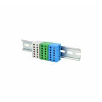 Eleman 1001201 8+4 PE (8x16mm2,4x25mm2) rozbočovací blok, dvouřadý na DIN lištu zelený max 130A/690V /2020240/ (2)